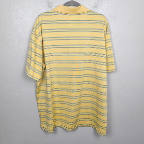 Vintage Masters Performance Polo Shirt Mens XL Yellow Green Stripe Preppy Golf - Picture 6 of 9